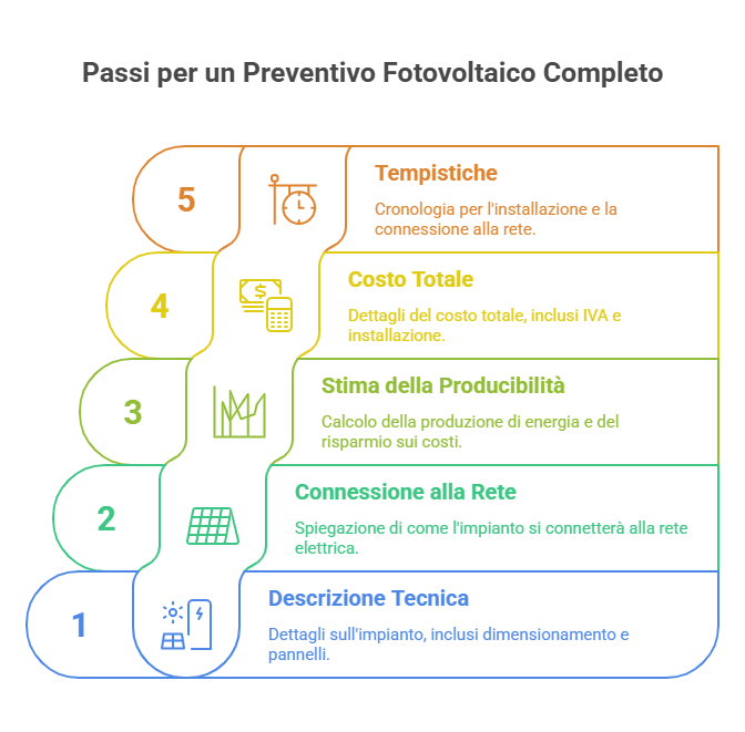 Preventivi fotovoltaico diagramma voci preventivo fotovoltaico