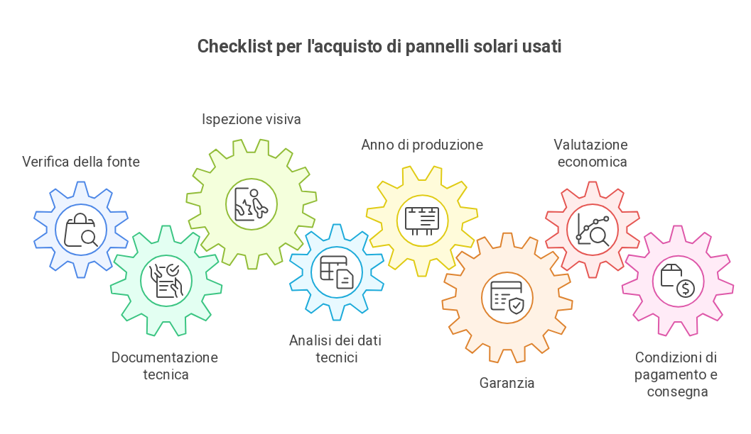 Checklist per l'acquisto di pannelli solari usati