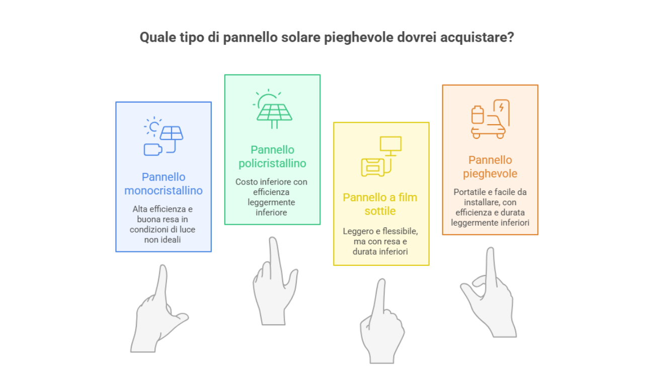 Pannello fotovoltaico portatile: guida all’energia solare da viaggio infografica 2 pannello solare portatile fotovoltaico